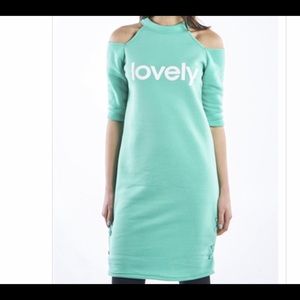 Cute should off dress with tie on side